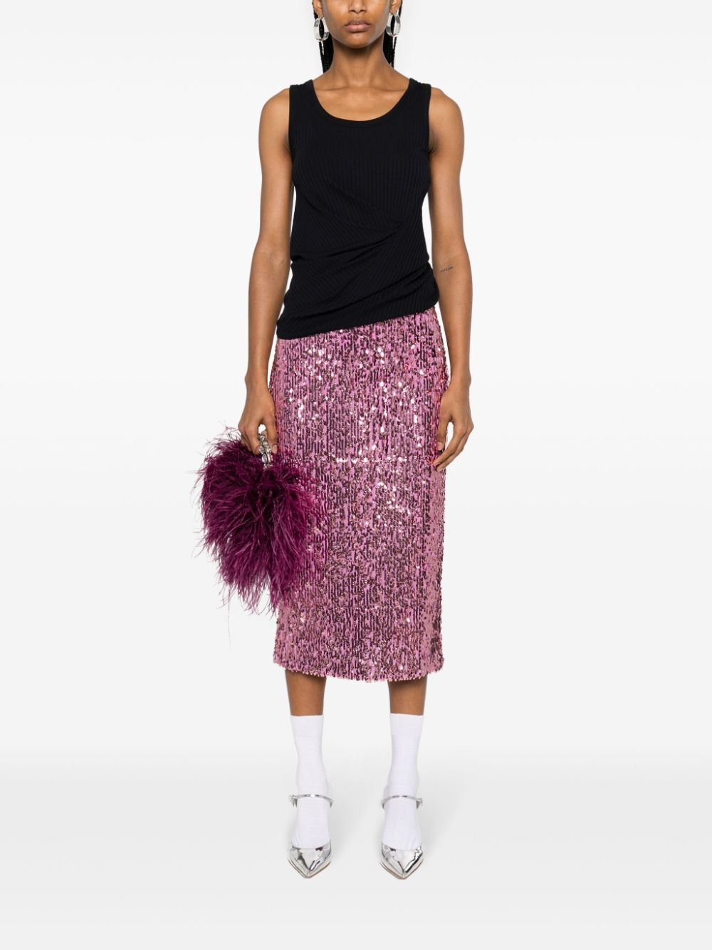Dries Van Noten Women Ribbed Cotton Blend Tank Top - 5