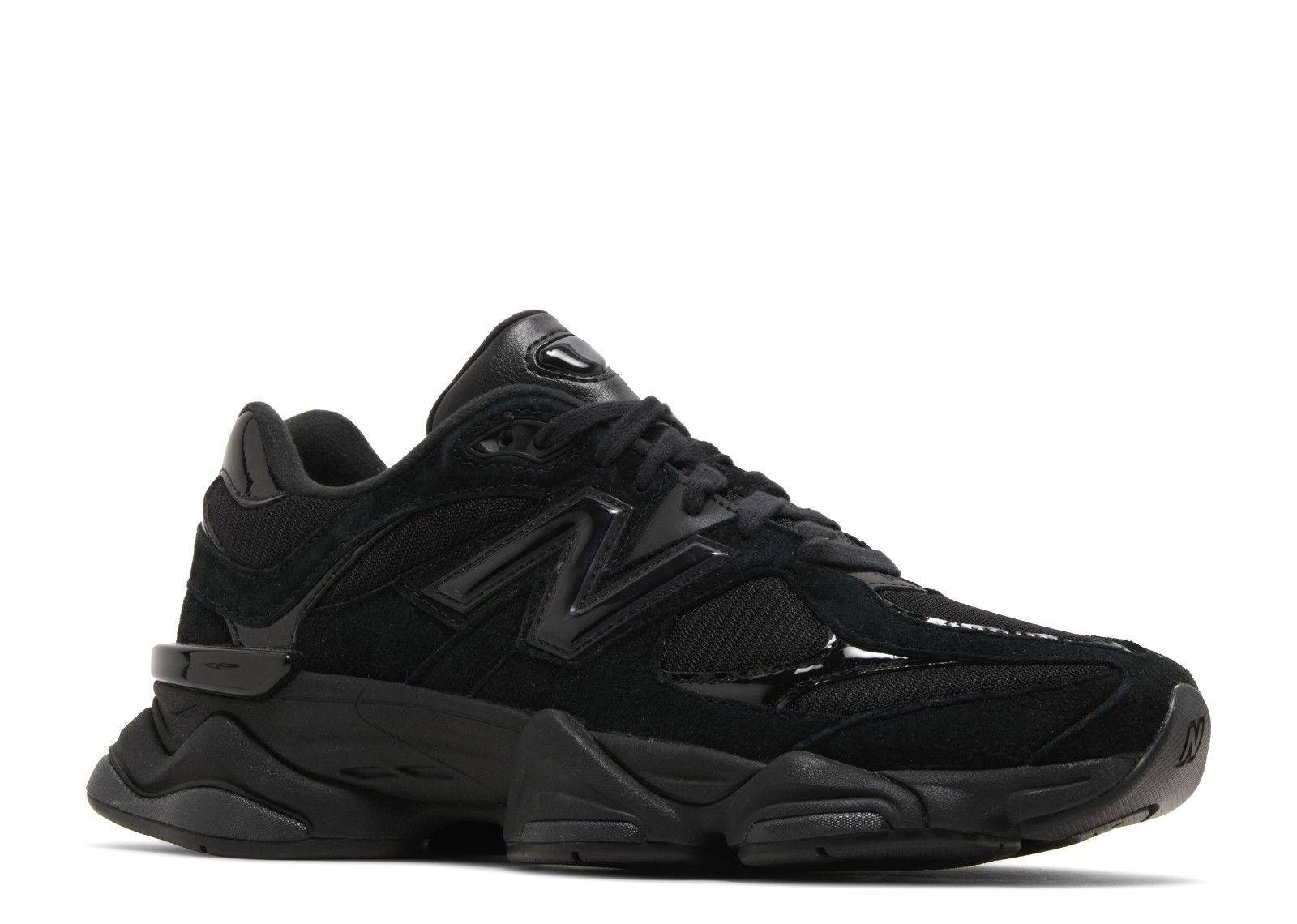 NEW BALANCE 9060 'TRIPLE BLACK SUEDE PATENT' - 2