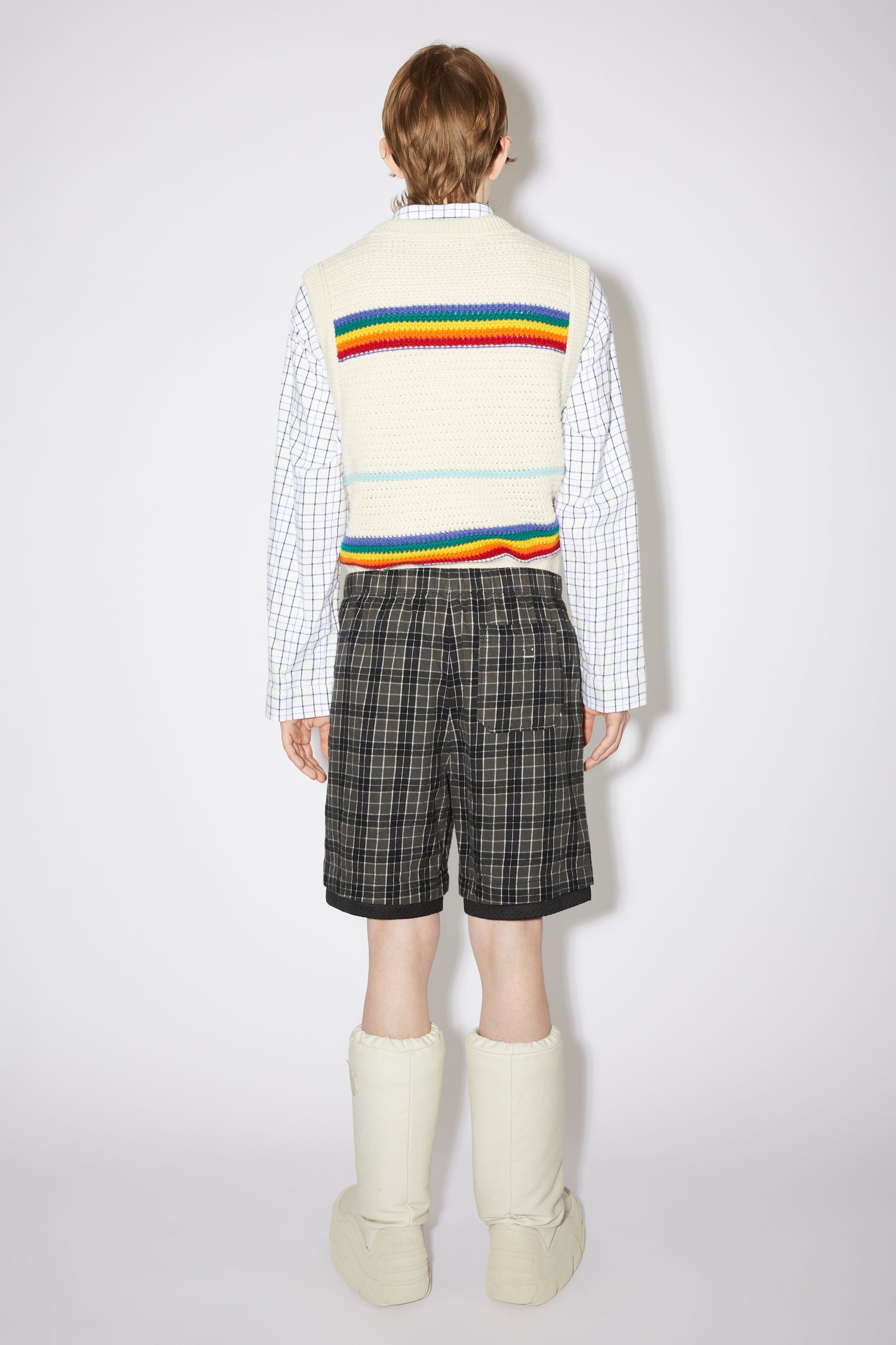 Flannel shorts - Black/grey - 3