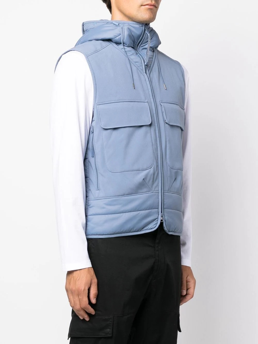 zip-up hooded gilet - 3