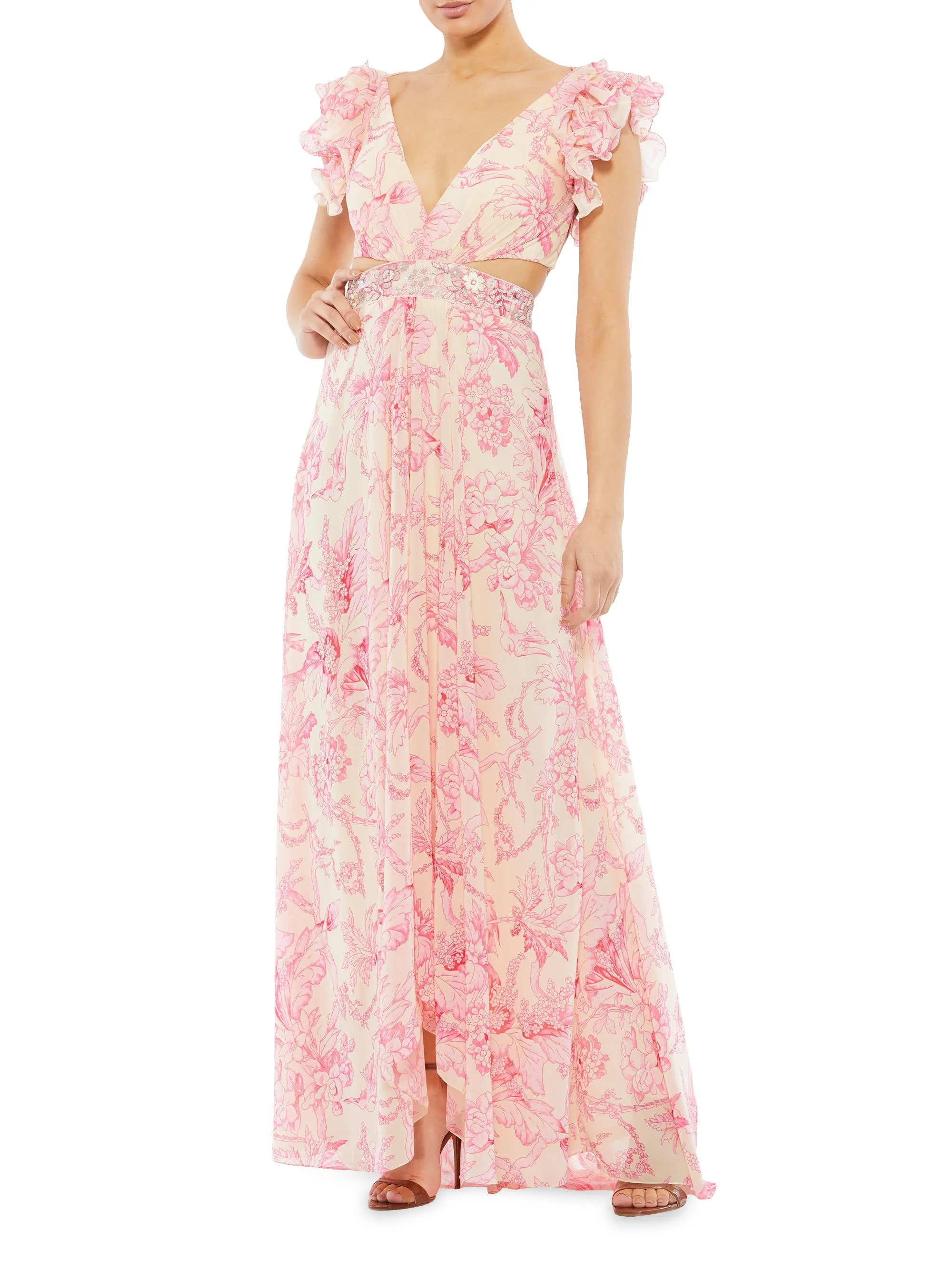 Women's Floral Gown - Pink Multi - 1