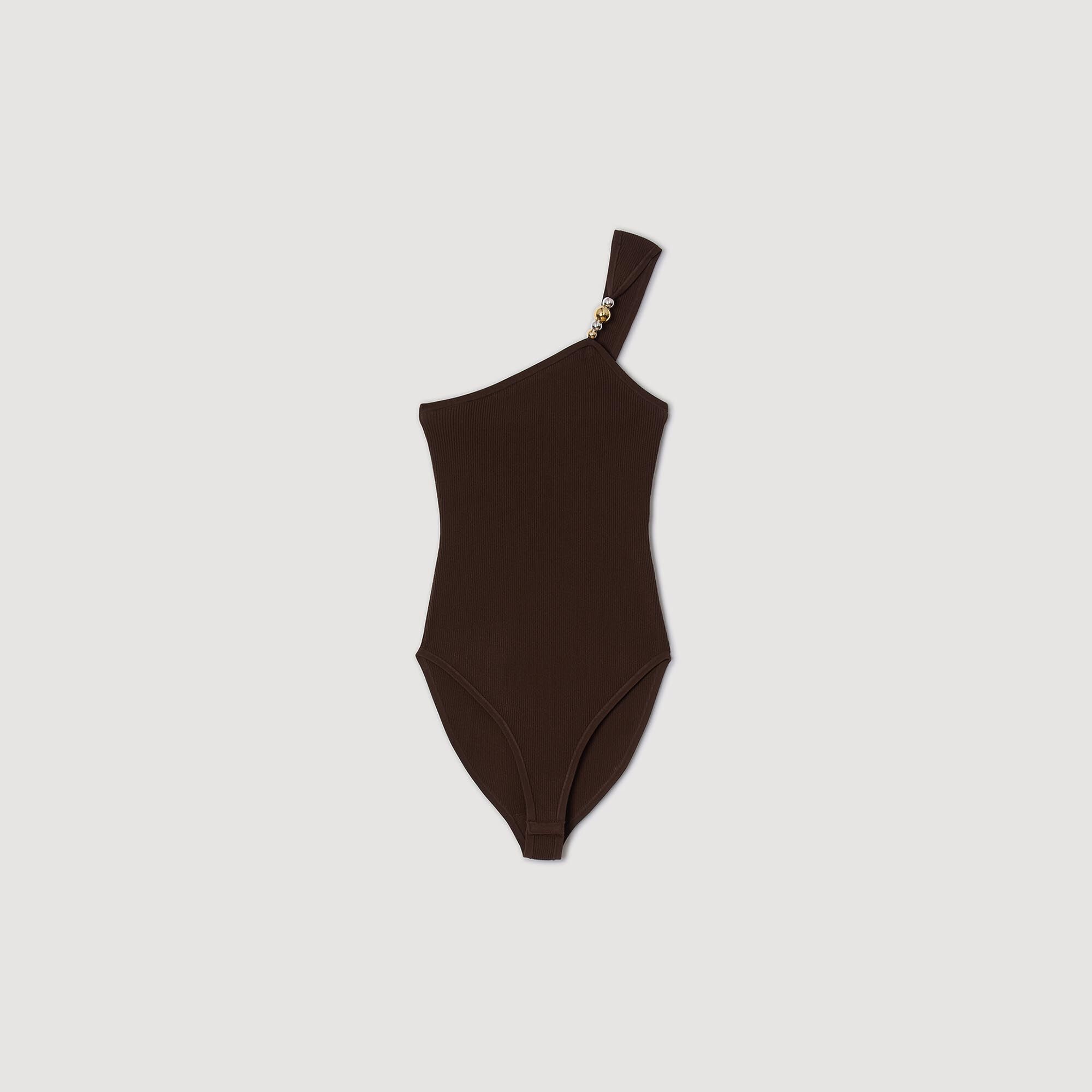 ASYMMETRIC LEOTARD WITH BEAD DETAIL - 6