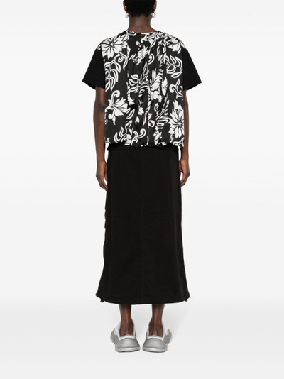 sacai floral-print panelled blouse outlook