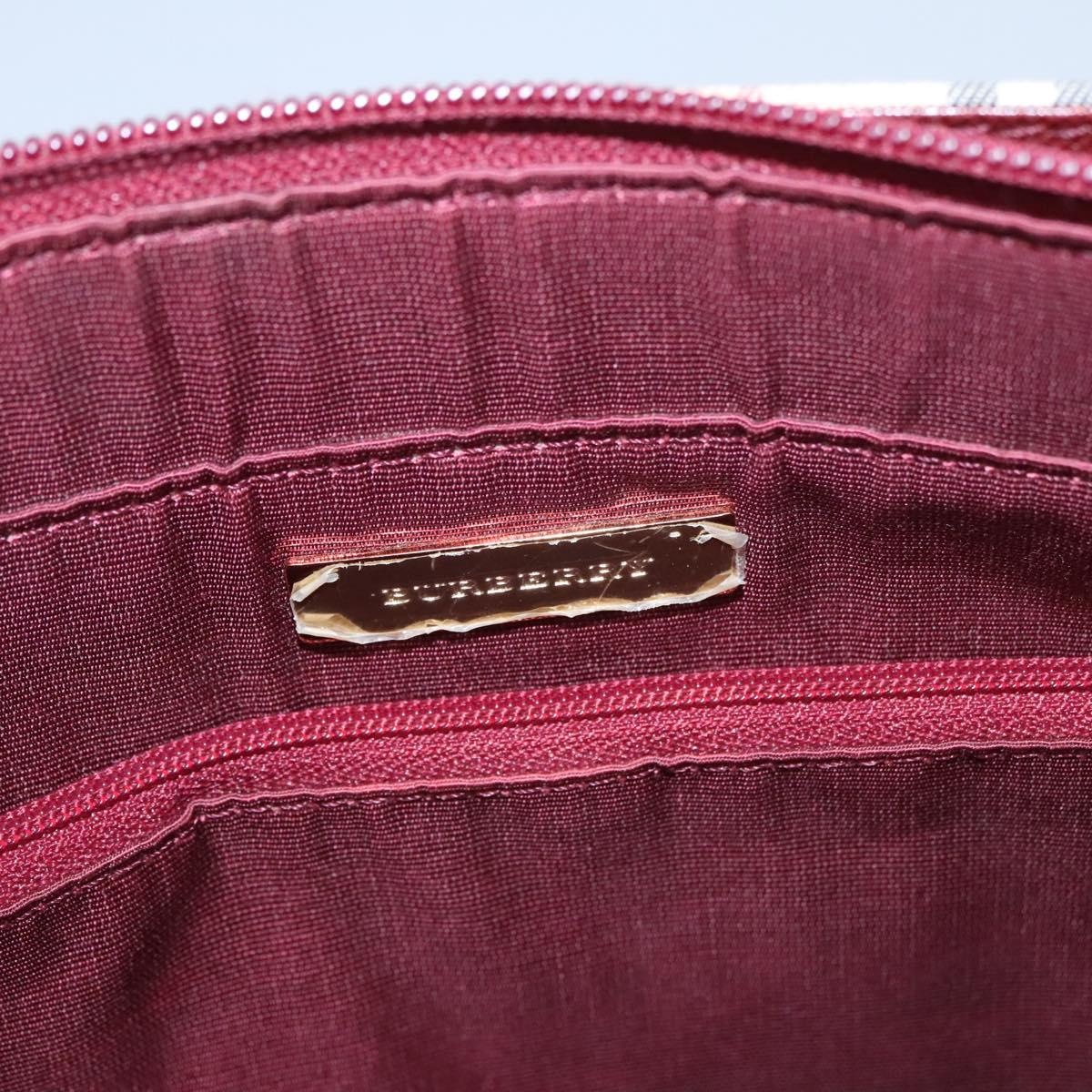 Burberry Nova Check Tote Bag Canvas Leather Beige Red Gold - 11