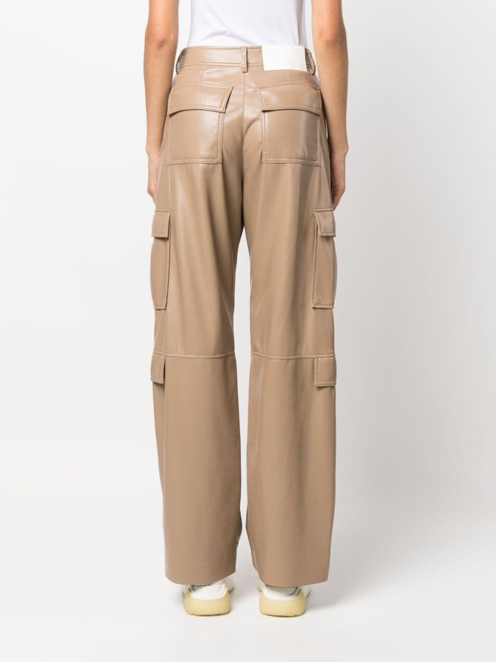 faux-leather cargo trousers - 4