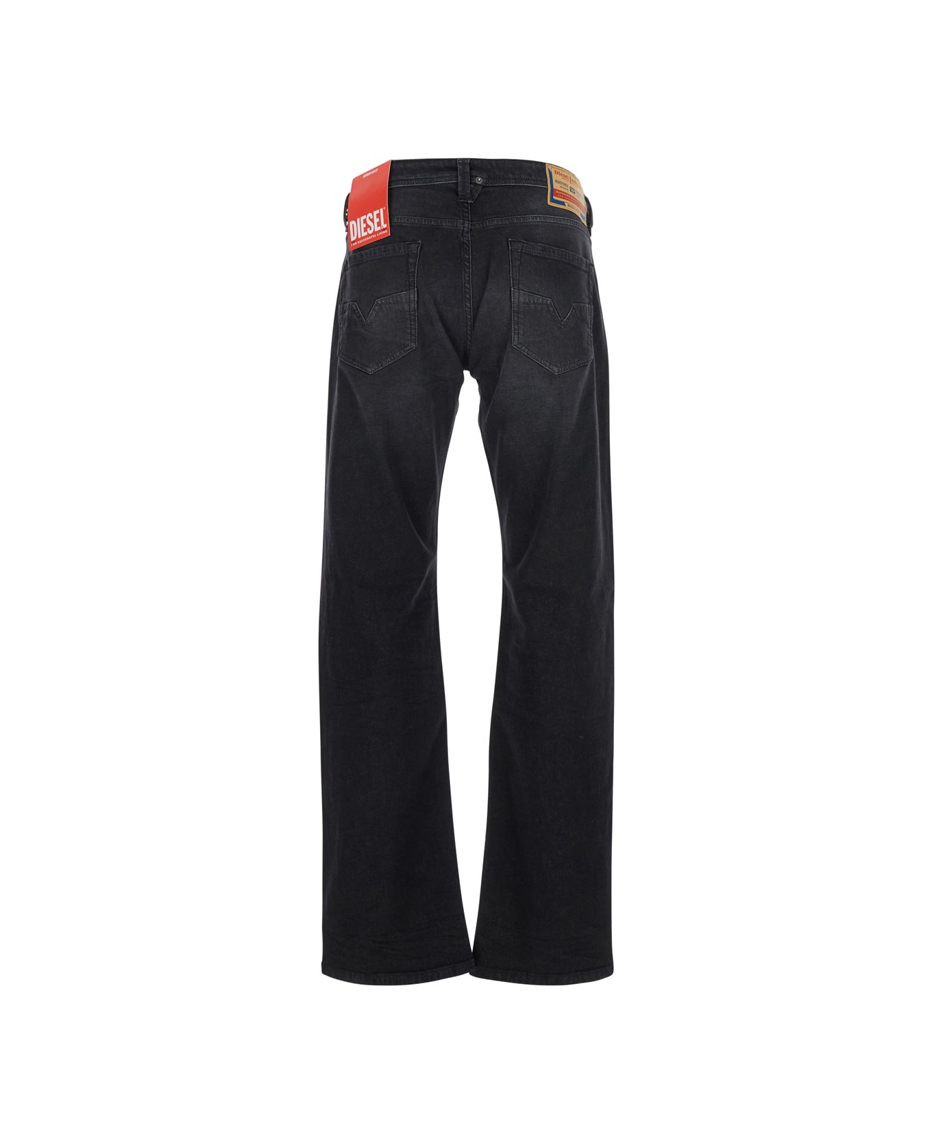'larkee' Black Jeans With Logo Patch On The Rear And Tapered Leg In Denim Man - 1
