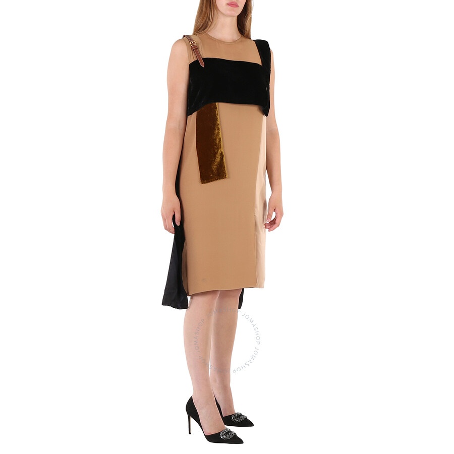 Burberry Silk And Velvet Strap Detail Dress - 5