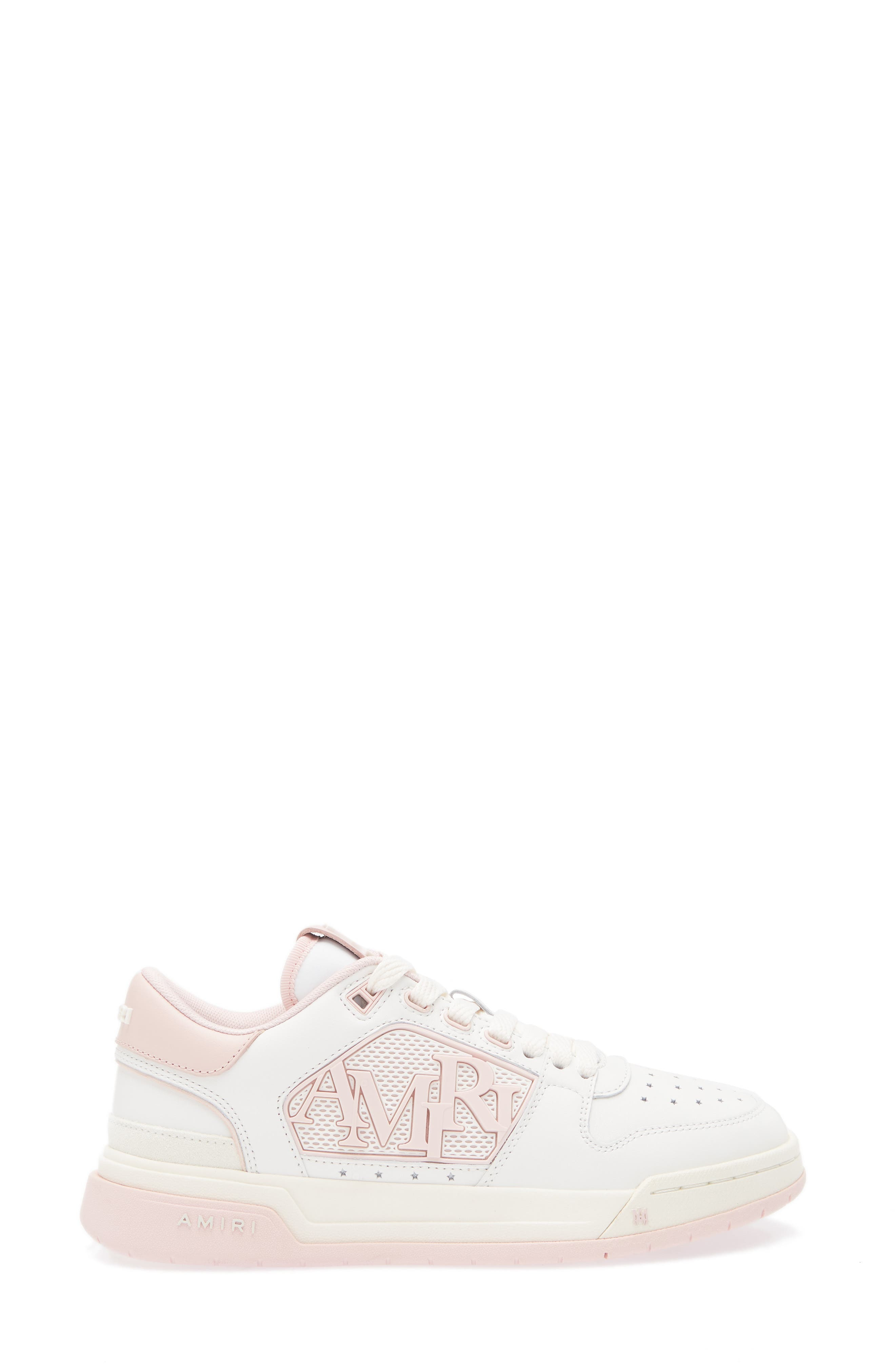 AMIRI Classic Logo Low Top Sneaker in White Pink at Nordstrom - 3