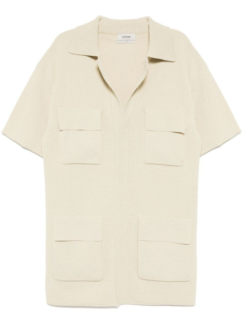 patched pocket knitted shirt 1