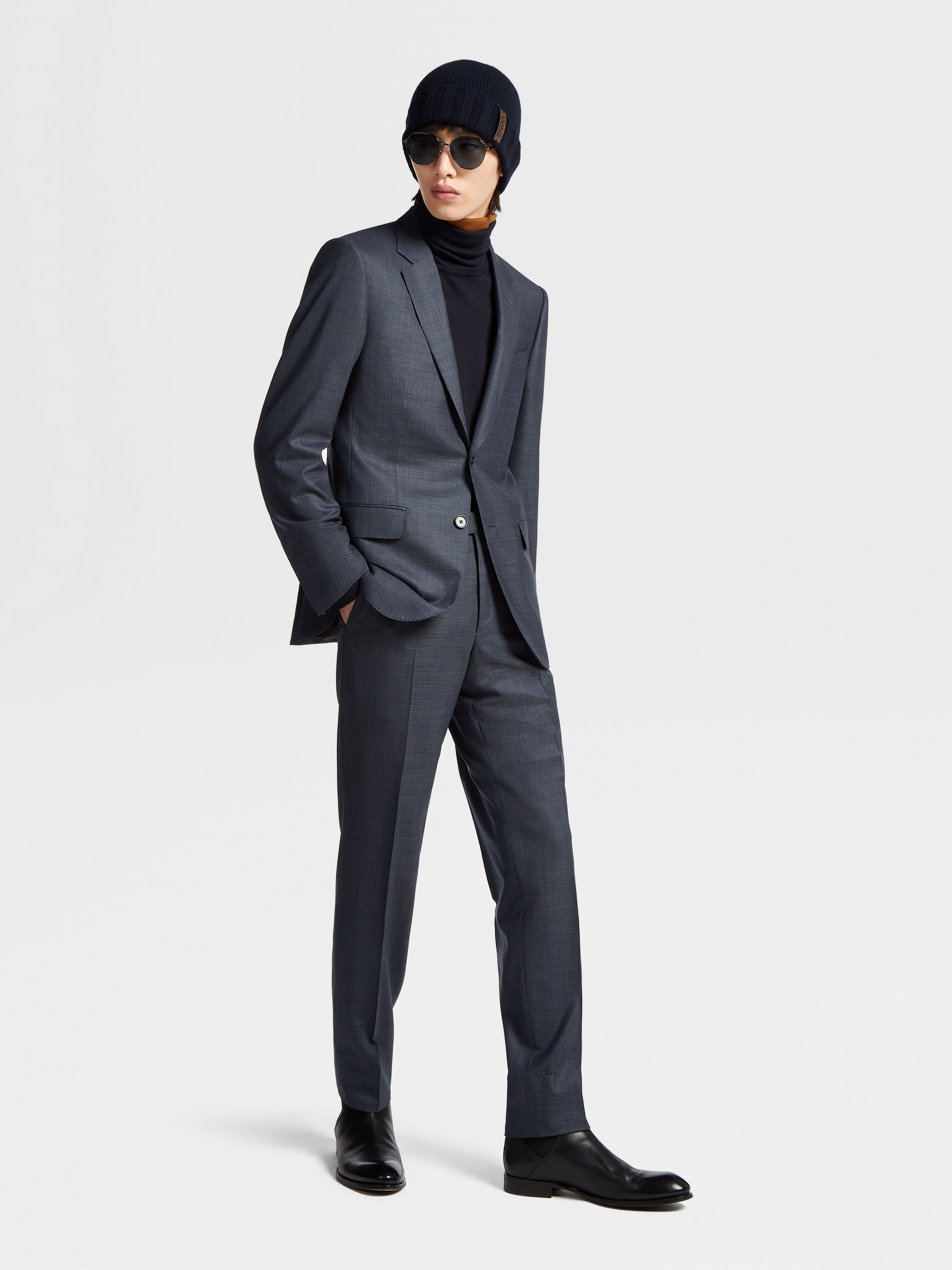 LIGHT BLUE AND BLUE CENTOVENTIMILA WOOL SUIT - 2