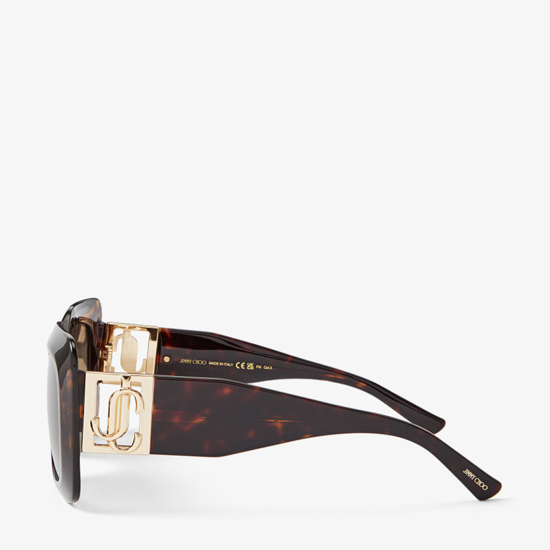 JIMMY CHOO Gaya
Brown Havana Square Frame Sunglasses with JC Emblem outlook