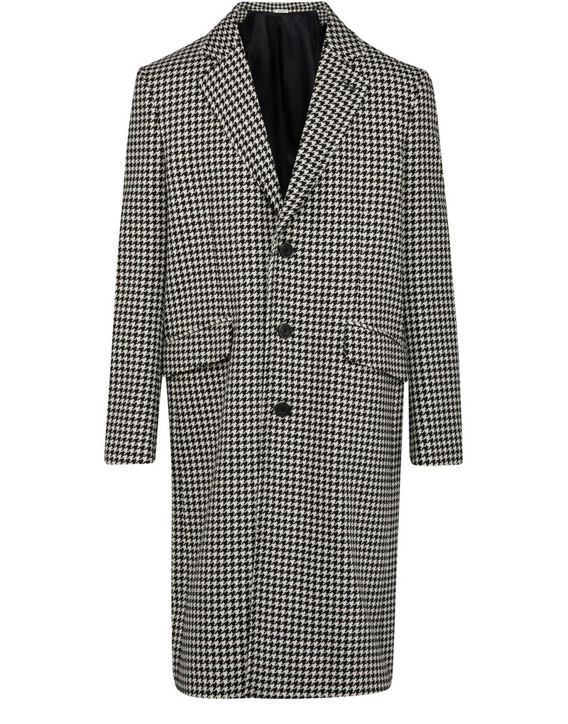 houndstooth 싱글 브레이스트 코트 - 1
