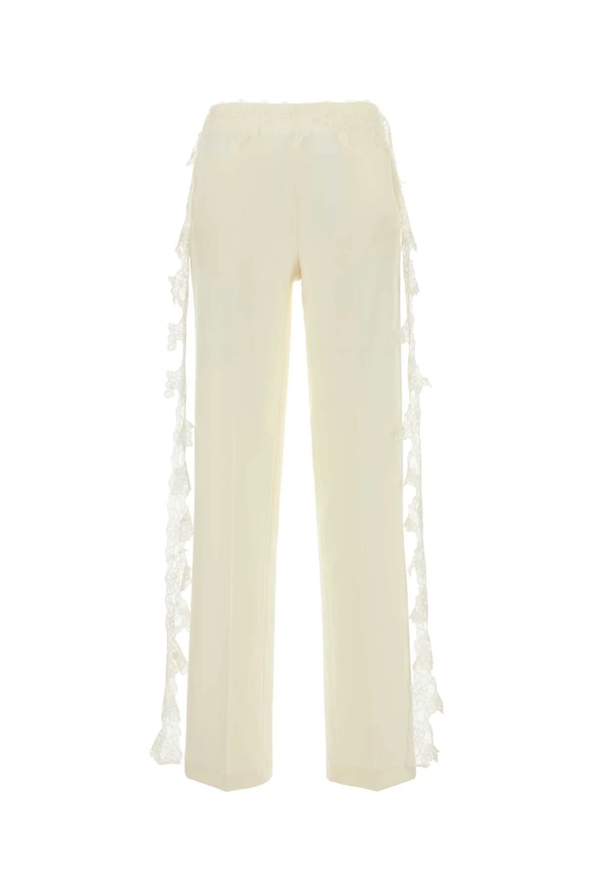 Blumarine Women White Stretch Twill Pant - 1
