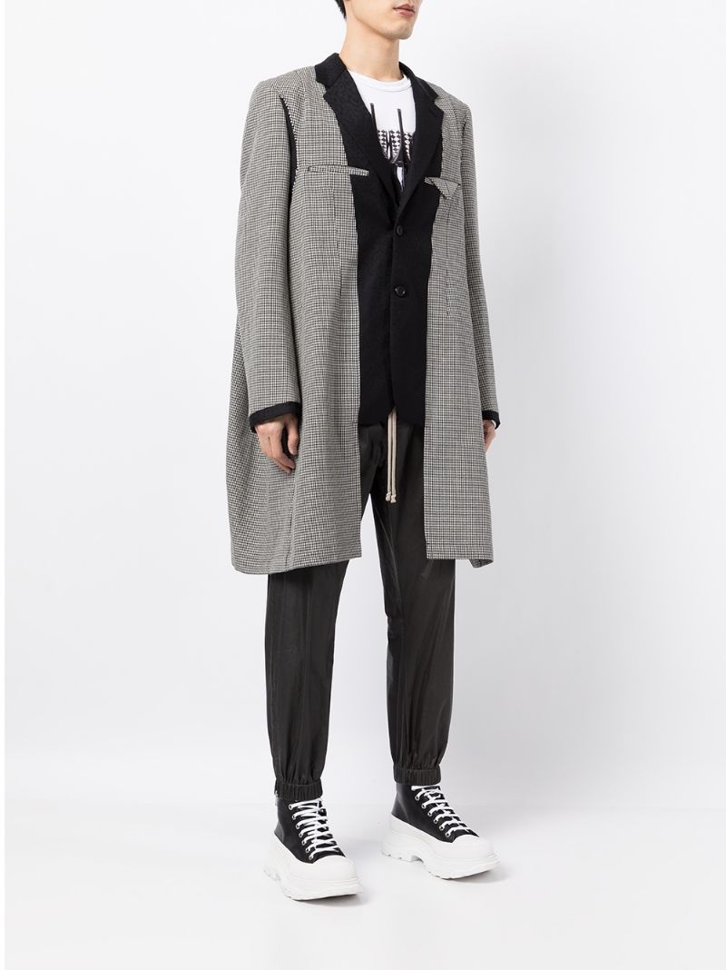 panelled single-breasted blazer - 3