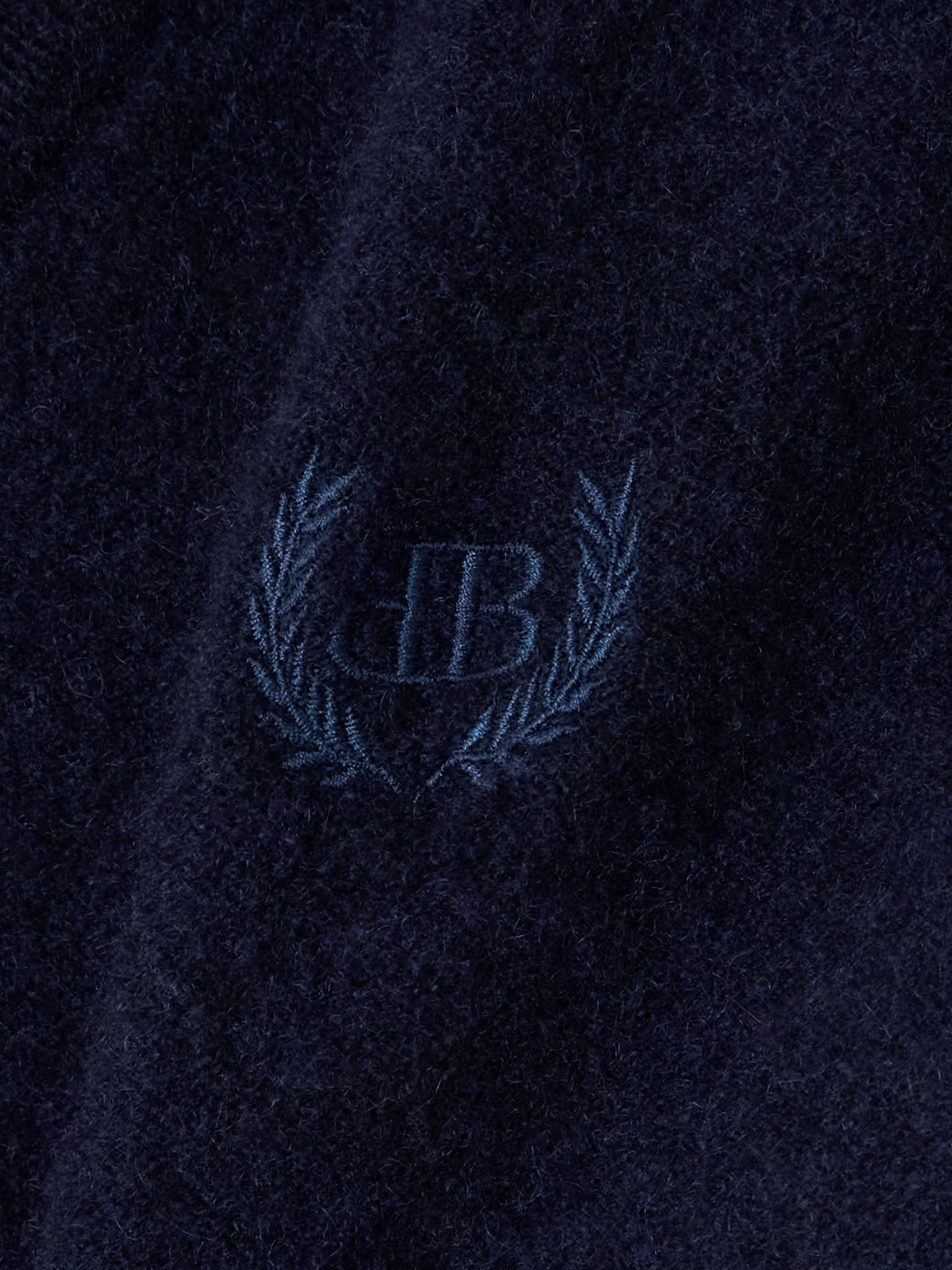 Embroidered cashmere and wool-blend sweater Navy - 5