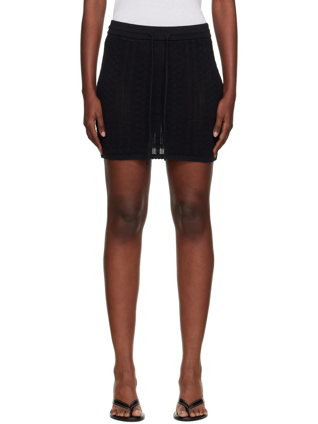 Black Tine Crochet Miniskirt - 1