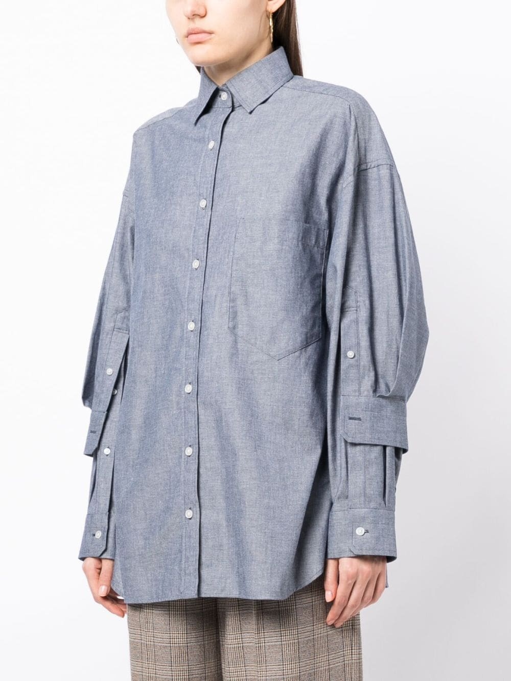 layered cotton shirt - 3