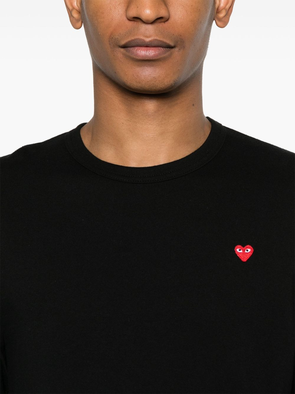 heart-patch cotton T-shirt - 5