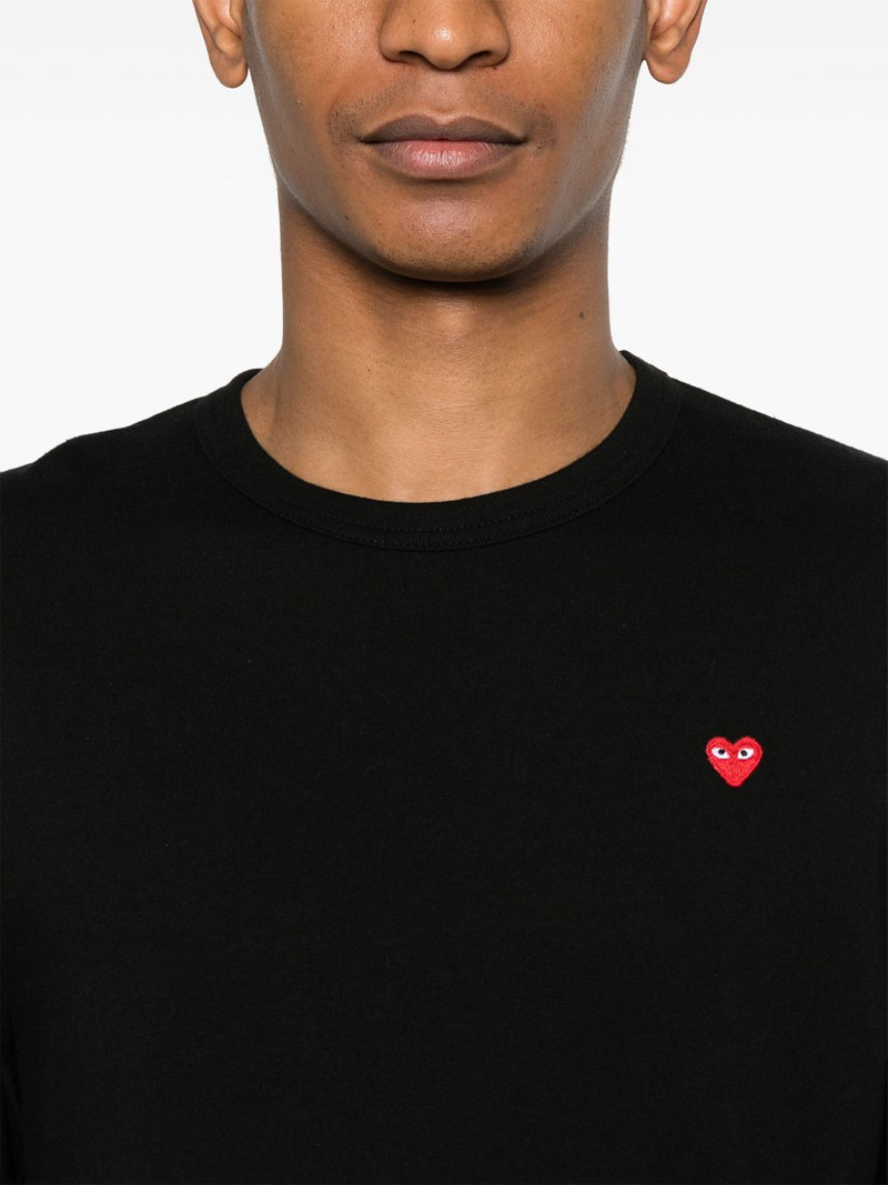 heart-patch cotton T-shirt 5