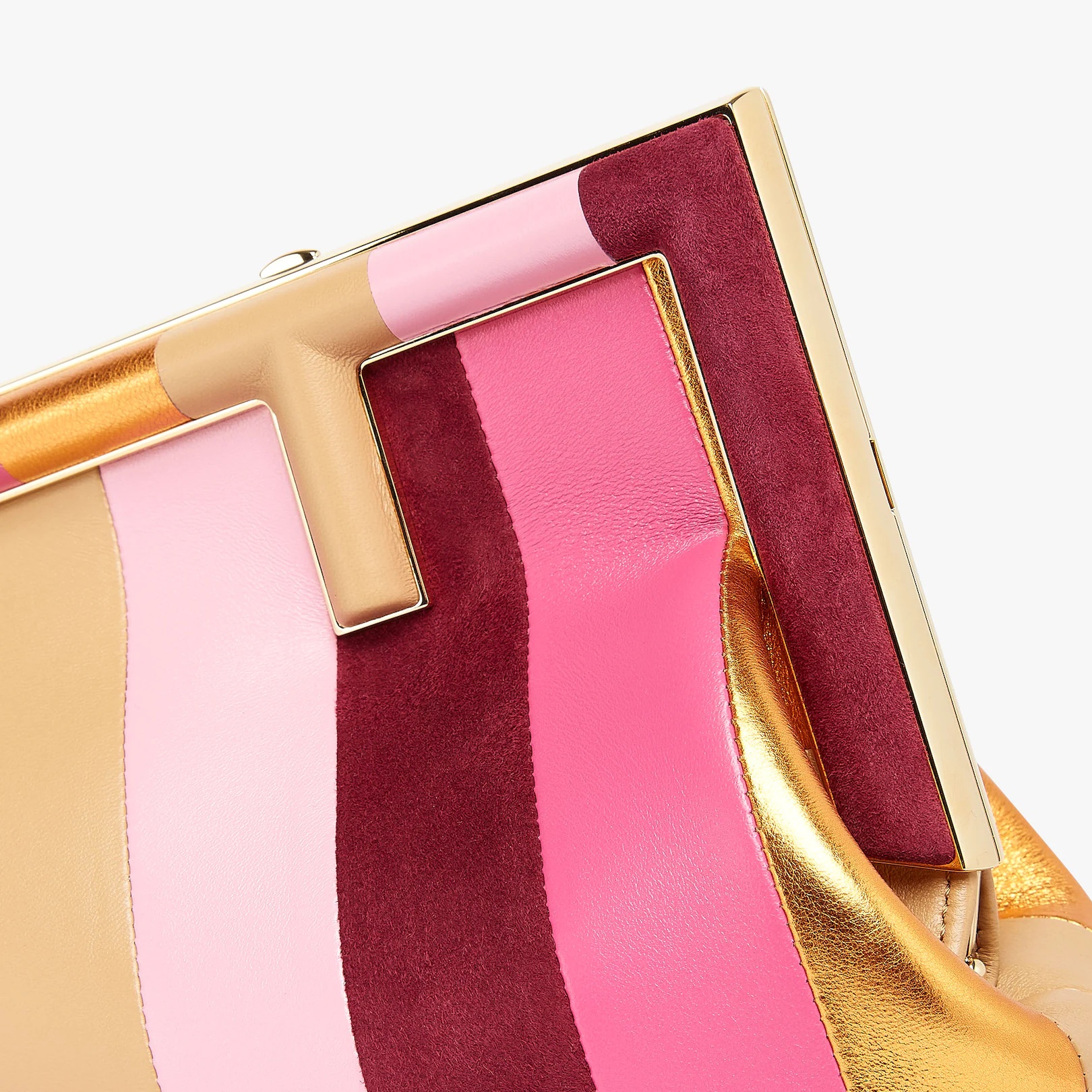 Small Fendi First bag produced by inlaying leather, laminated leather and suede by hand to create a  - 5