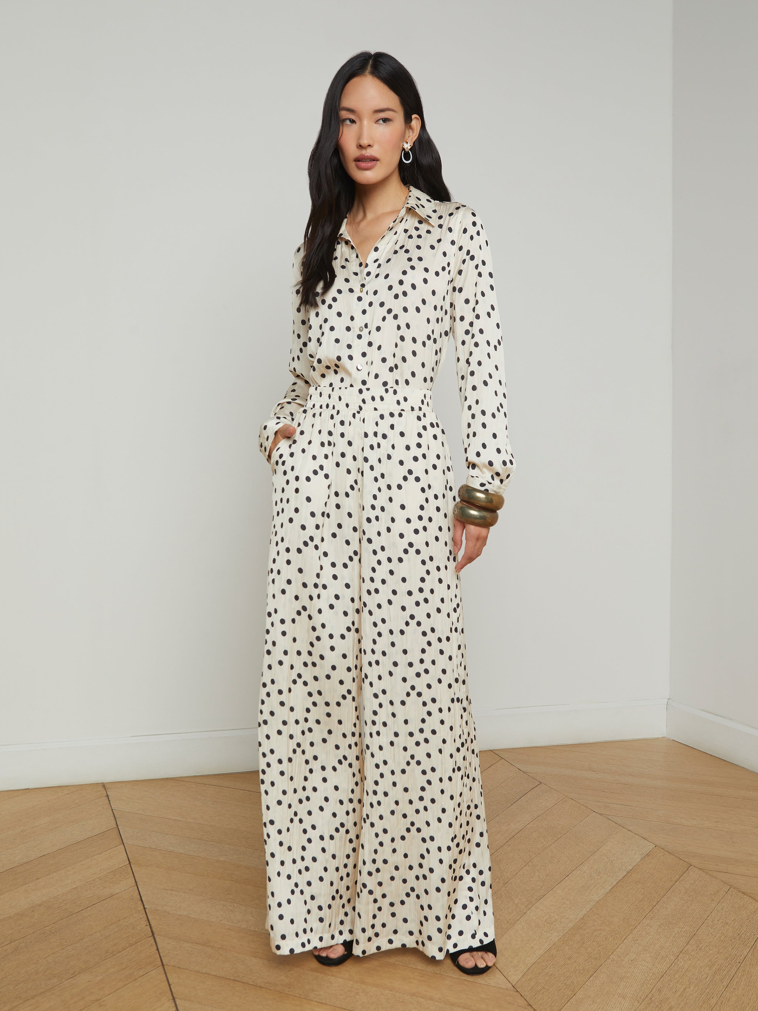 Lillian Satin Wide-Leg Pant - 2