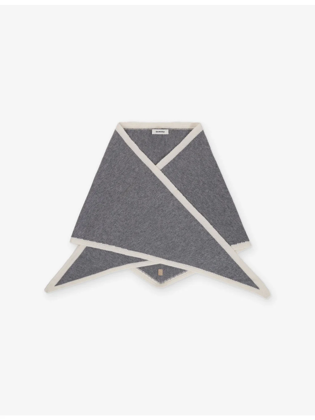 Two-Tone Wool and Cashmere Triangle Scarf - 1