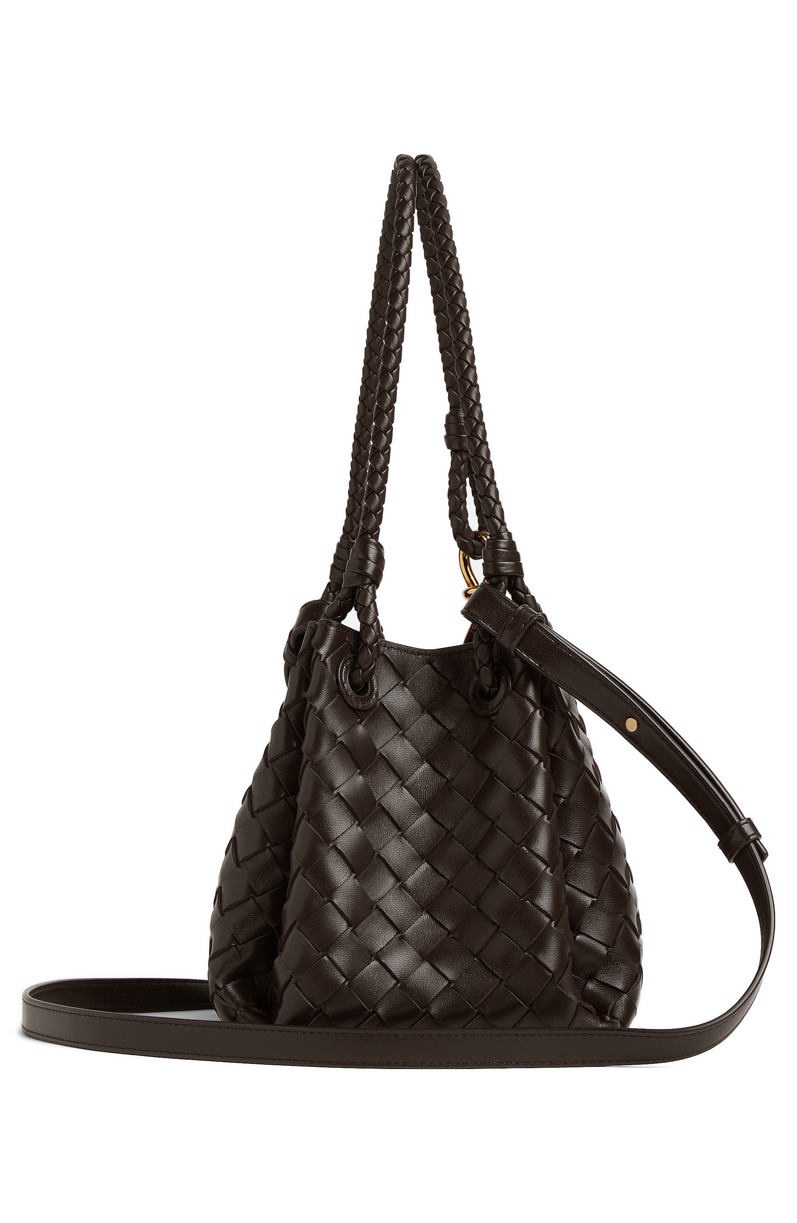 Bottega Veneta Small Parachute Intrecciato Leather Shoulder Bag in 2190 Fondant-M Brass at Nordstrom - 6