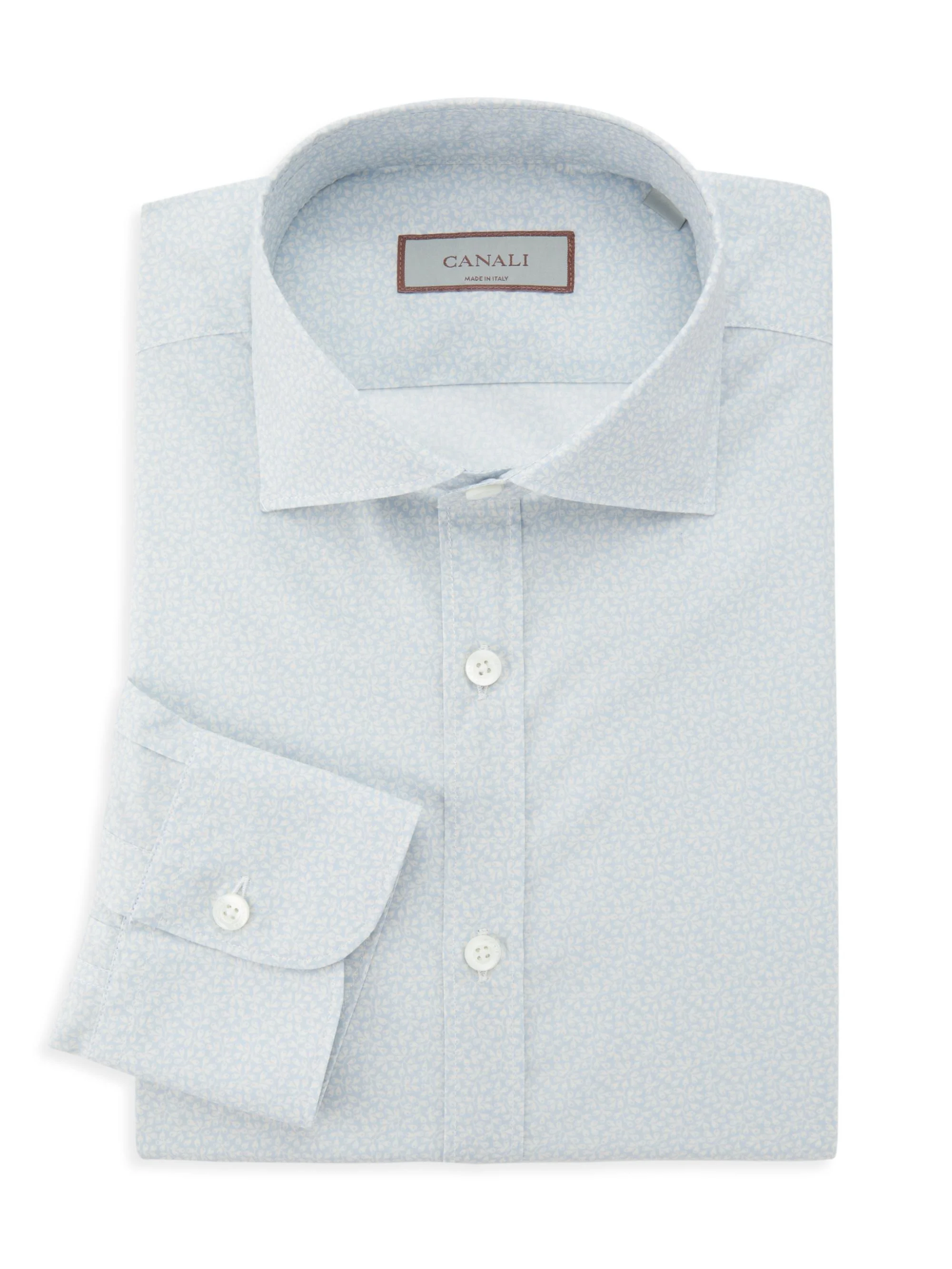 Men's Micro Floral Modern-Fit Shirt - Light Blue - 1