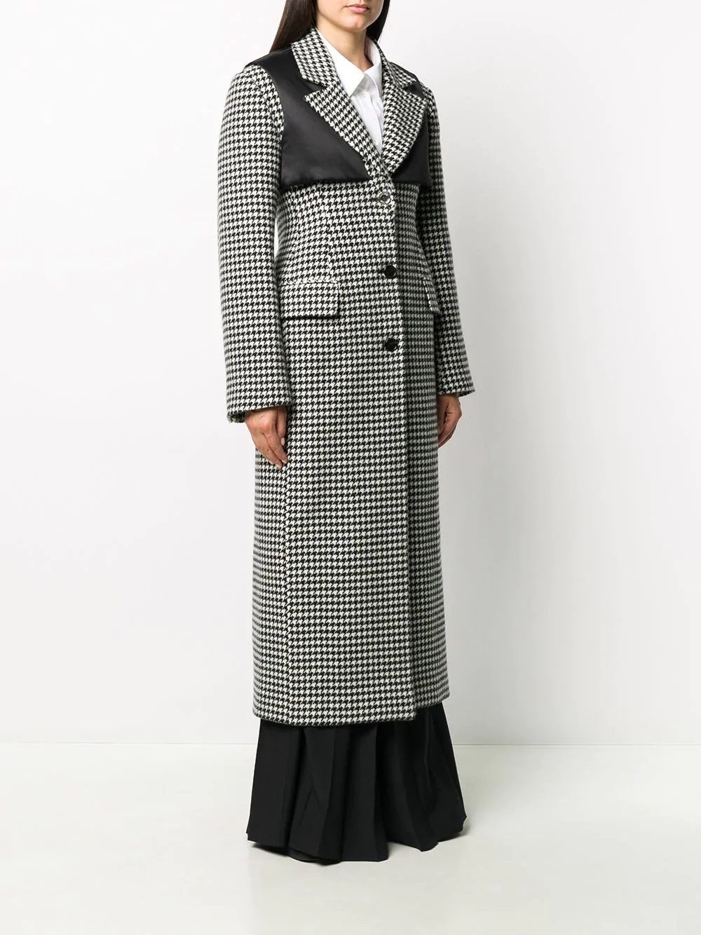 houndstooth check maxi coat - 3