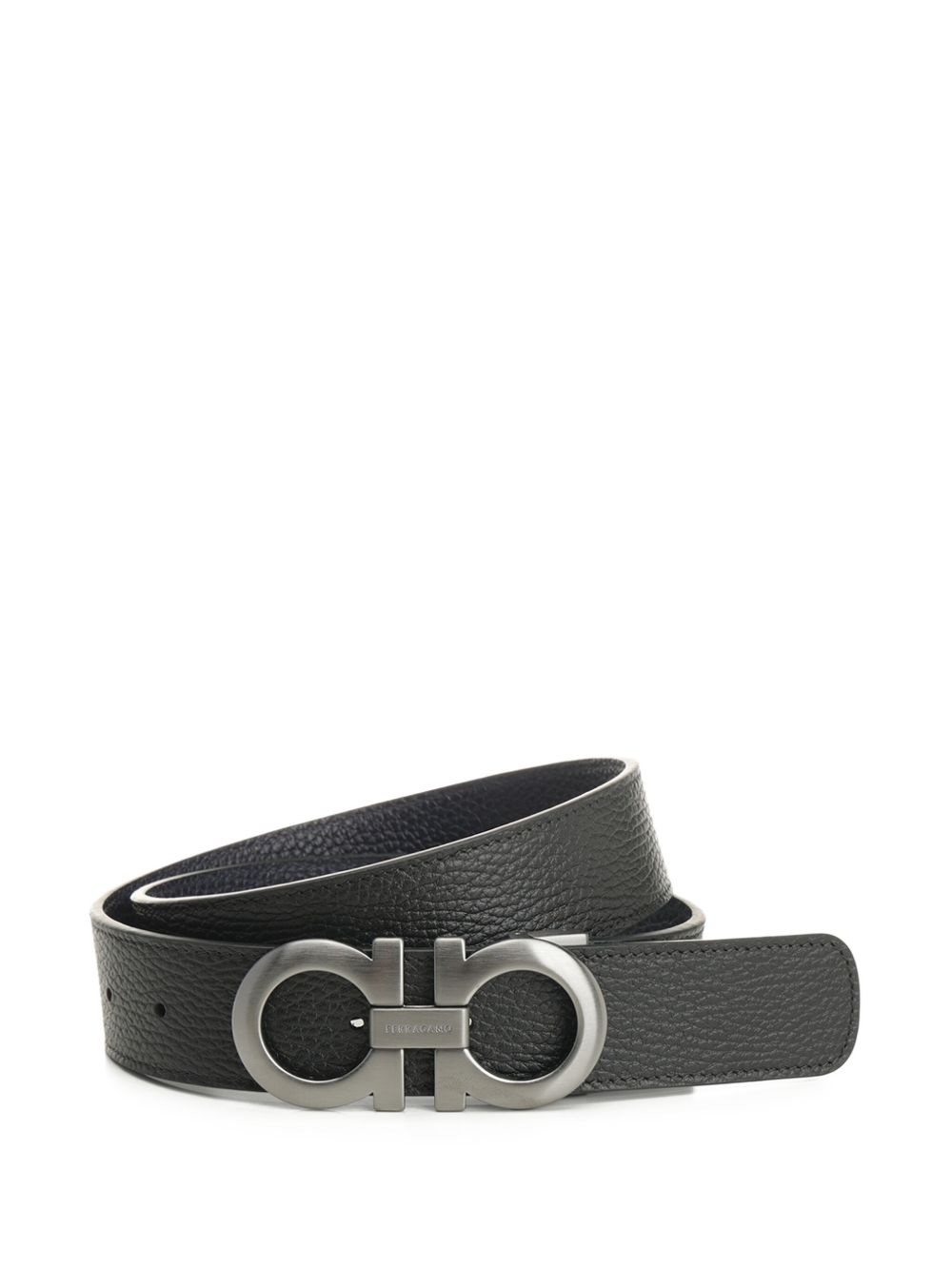 logo-buckle leather belt - 1