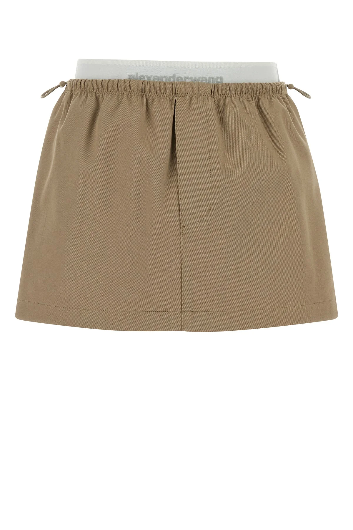 Beige cotton mini skirt - 1