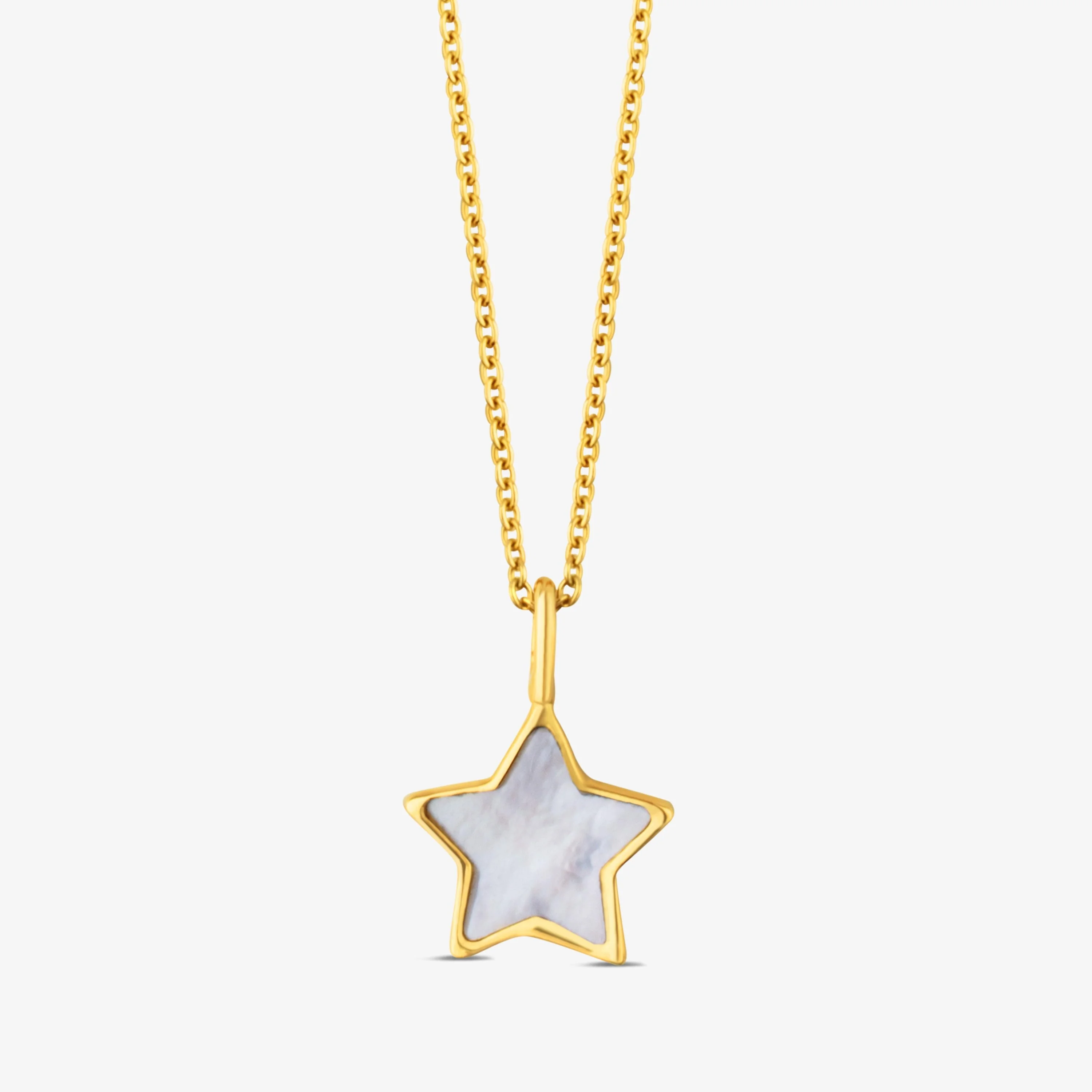18K solid gold and Mother-of-pearl XXS star Necklace - 1