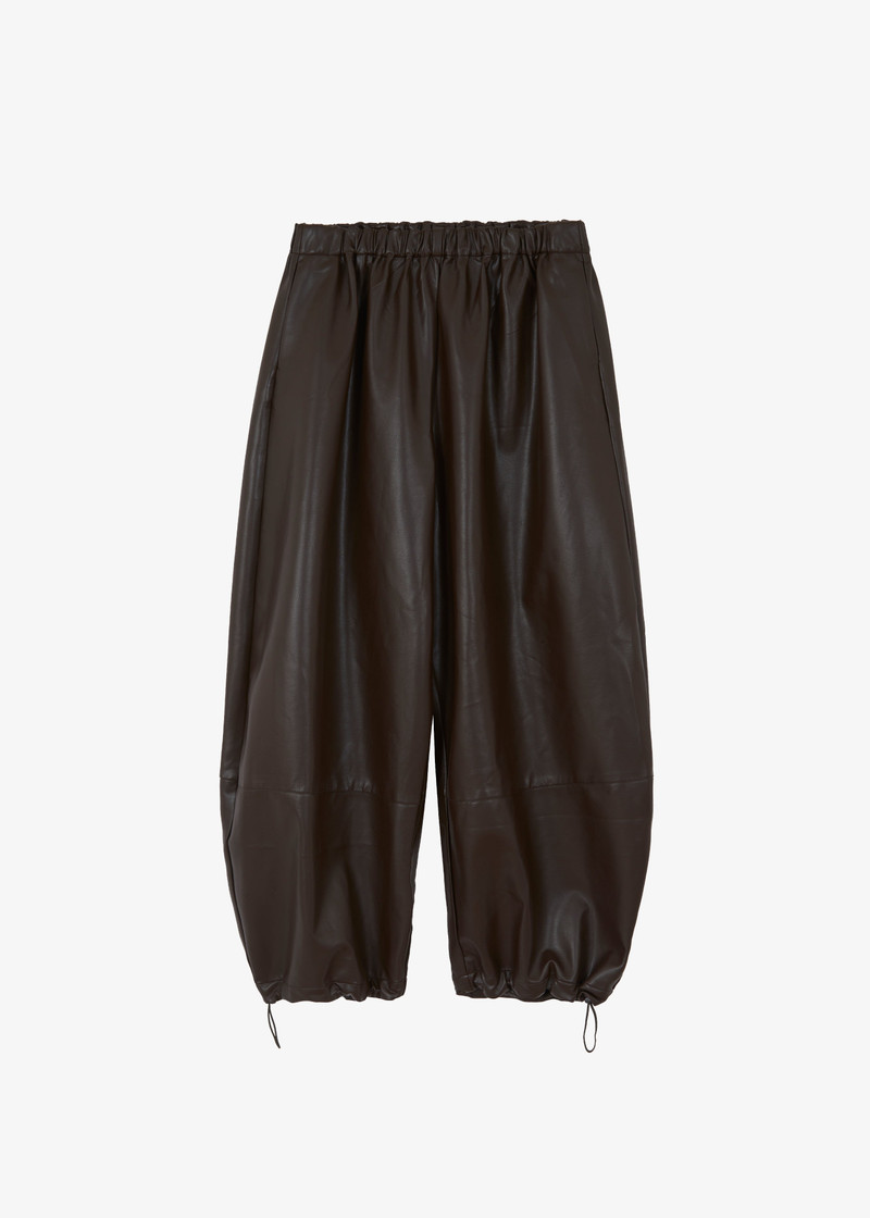 Briar Faux Leather Balloon Pants - Brown 1