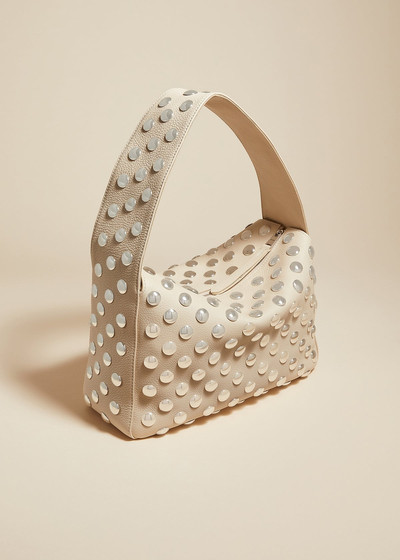KHAITE The Elena Bag in Dark Ivory Leather with Silver Studs outlook
