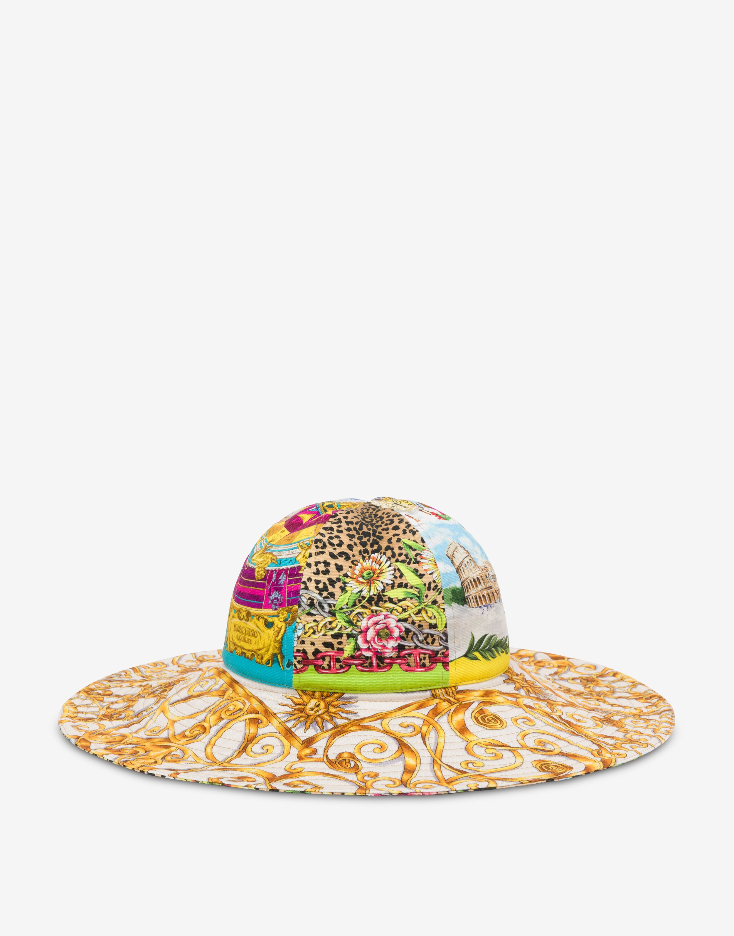 SCARF PRINT CANVAS HAT - 1