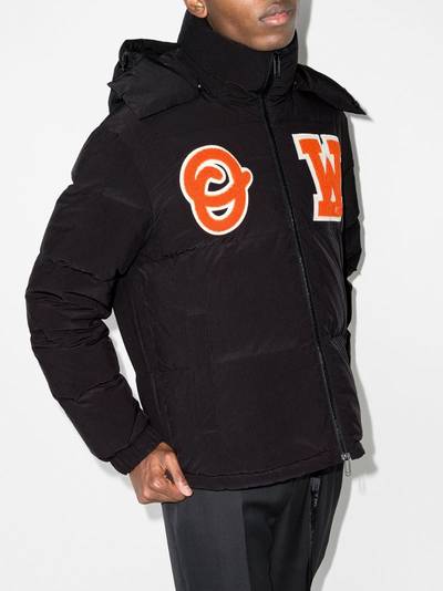 Off-White logo-patch puffer coat outlook