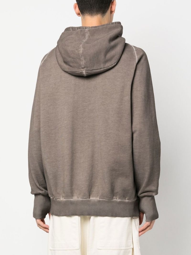 washed-effect cotton hoodie - 4