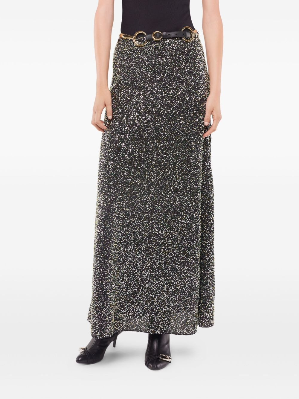 sequin-embellished maxi skirt - 4
