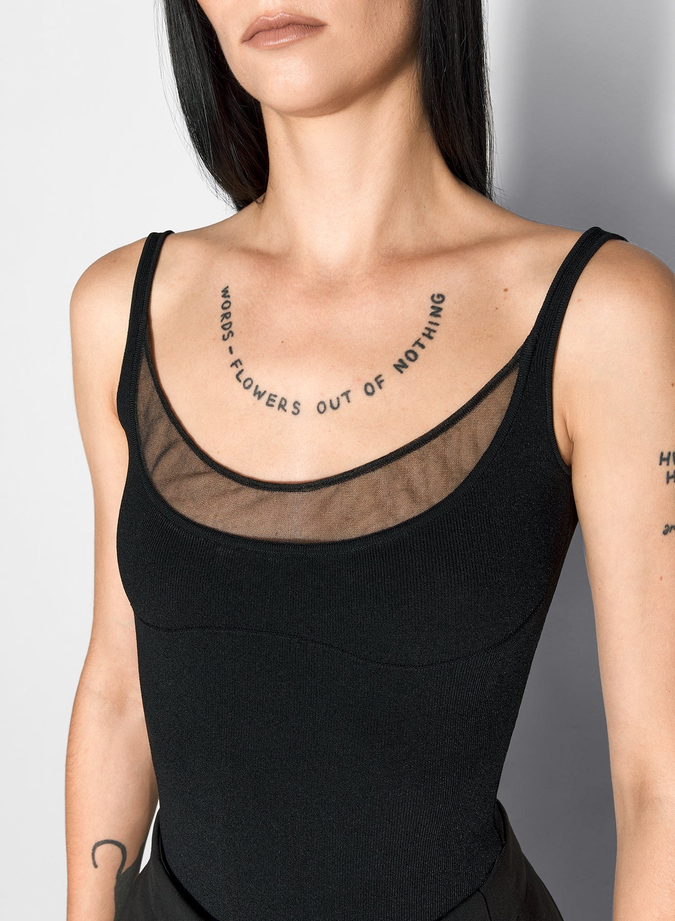 black illusion knit tank top - 3