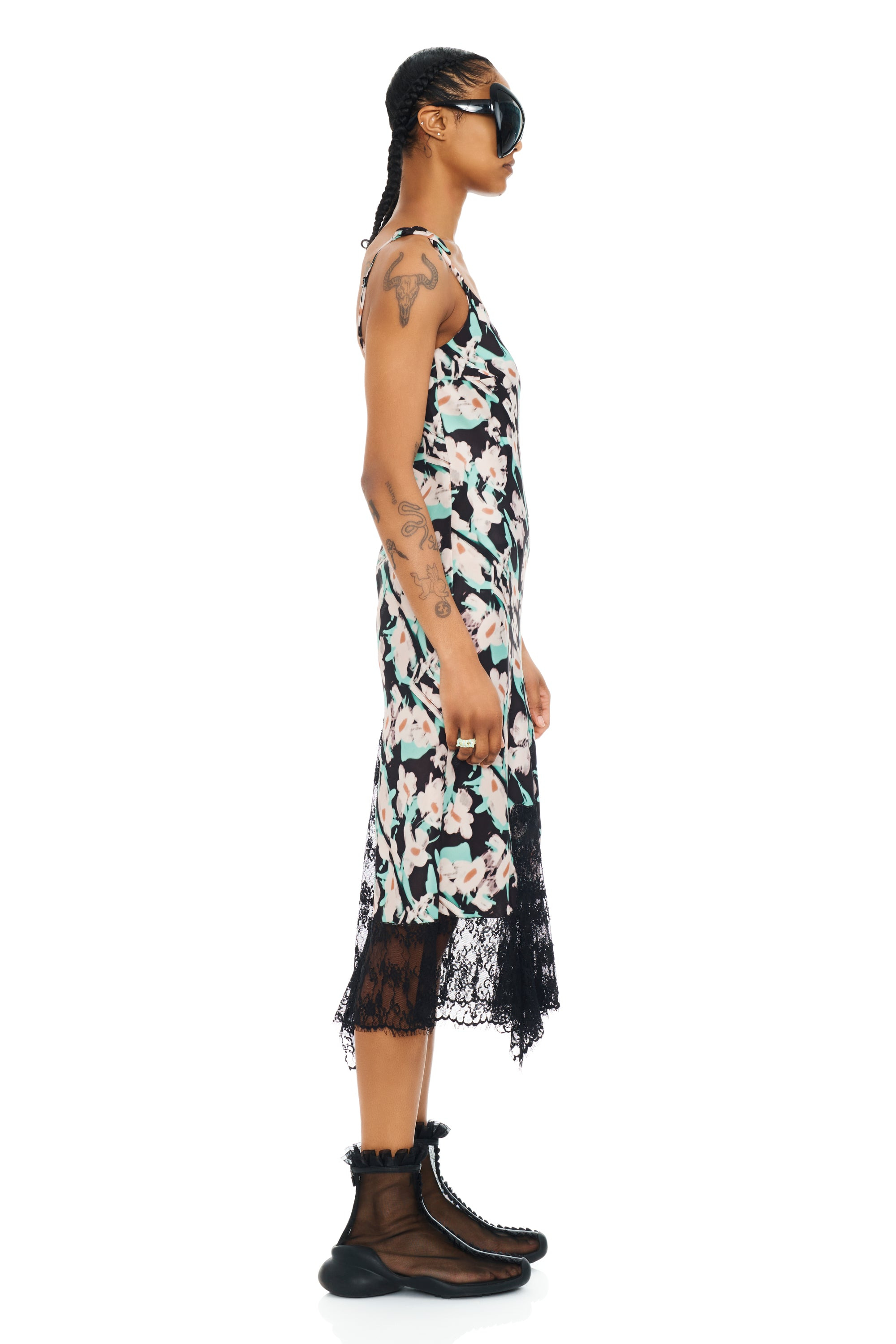 BLACK PAINTED DAISY CYPRESS DRESS - 6