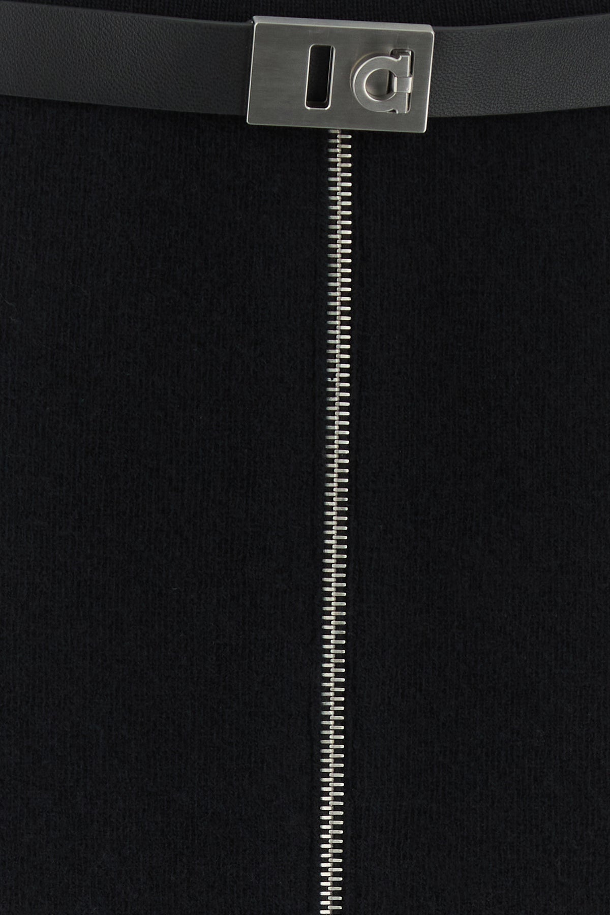 Black stretch wool blend skirt - 3