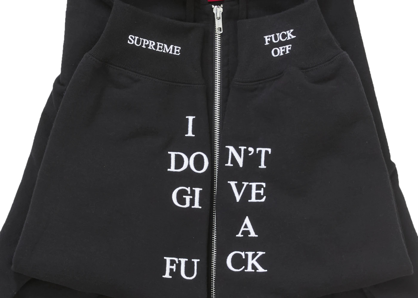 Supreme Supreme IDGAF Zip Up Hooded Sweatshirt Black - 7bb2239d