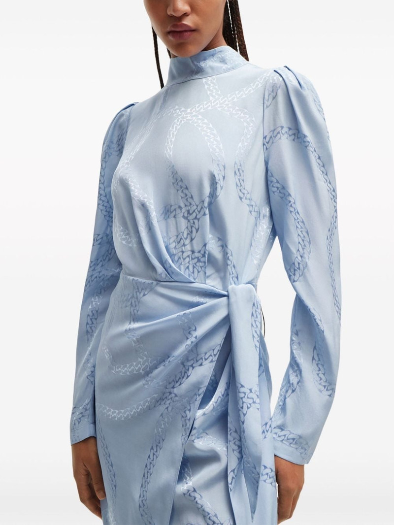 chain-print draped dress 5