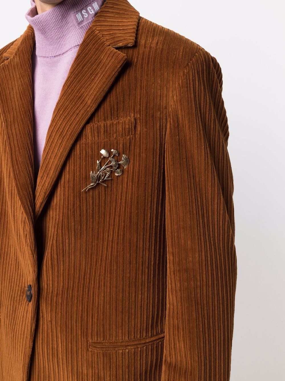 single-breasted corduroy blazer - 3