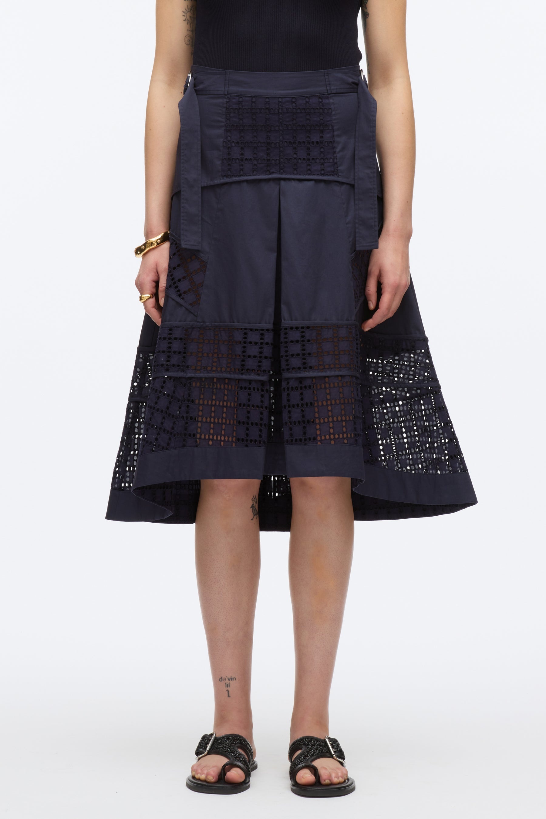 Broderie Anglaise Grid Skirt - 3