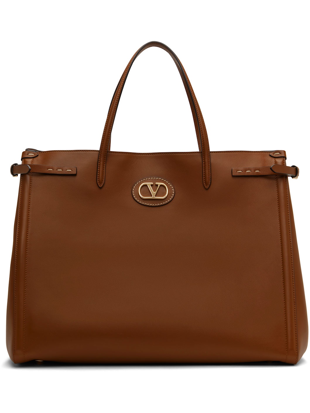 Brown Antibes Medium Calfskin Shopping Tote - 1