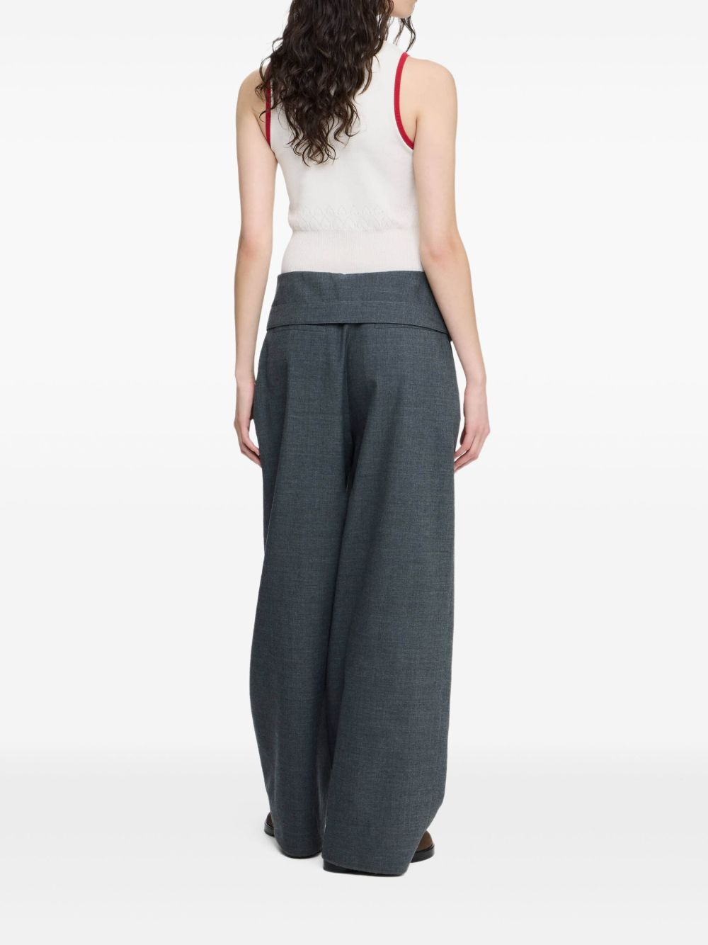 wrap-front pleated trousers - 2