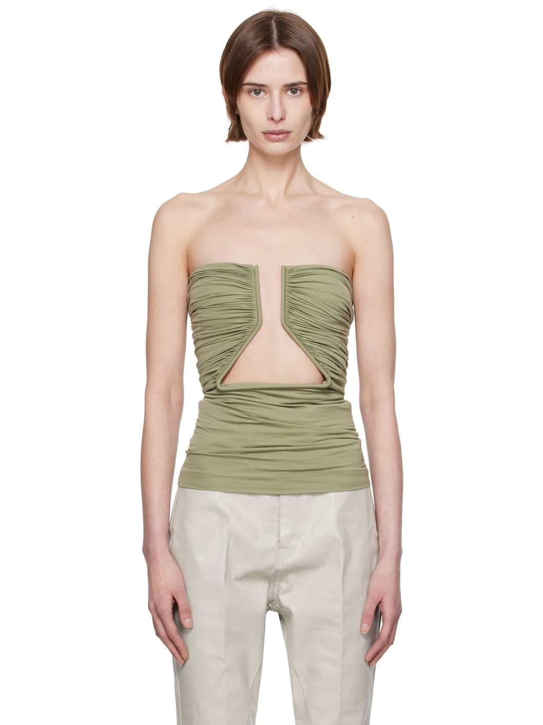 Green Hollywood Prong Bustier Top - 1