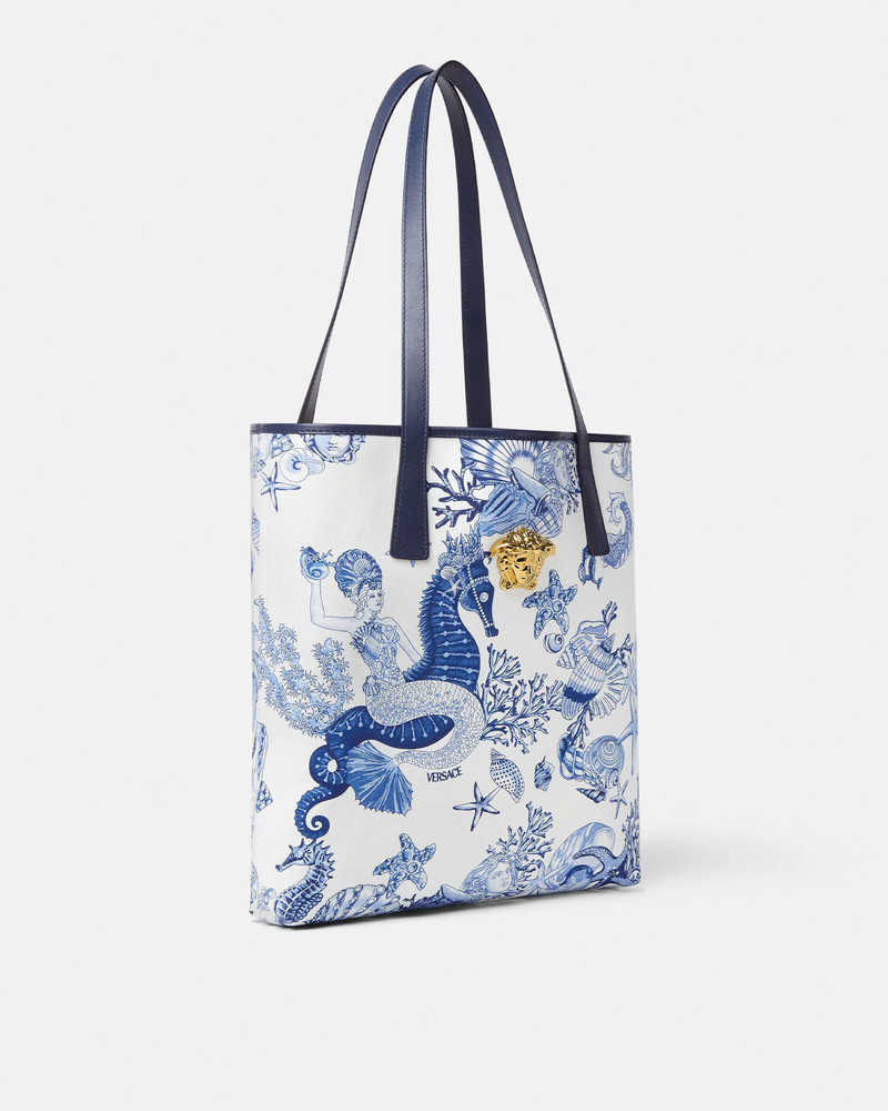 VERSACE Coral Theatre La Medusa Canvas Tote Bag outlook