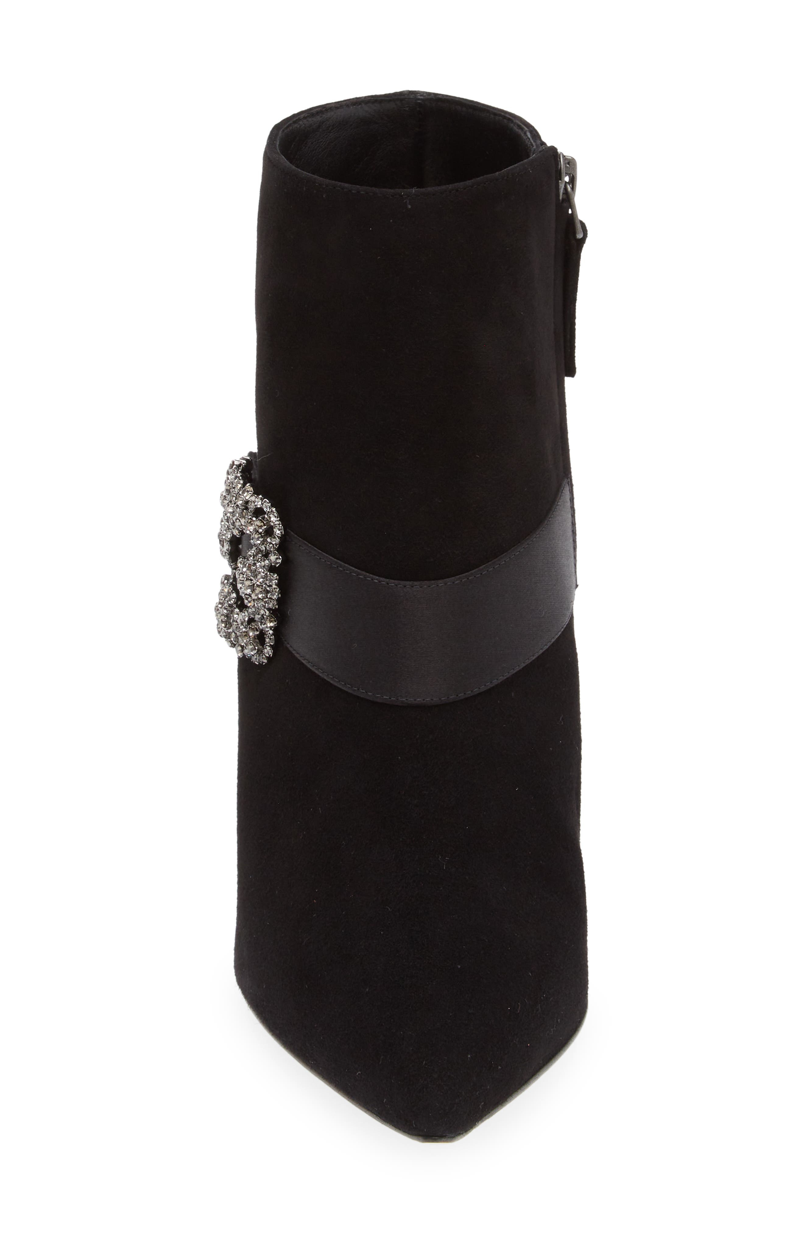 Plinianu Crystal Buckle Pointed Toe Bootie - 4